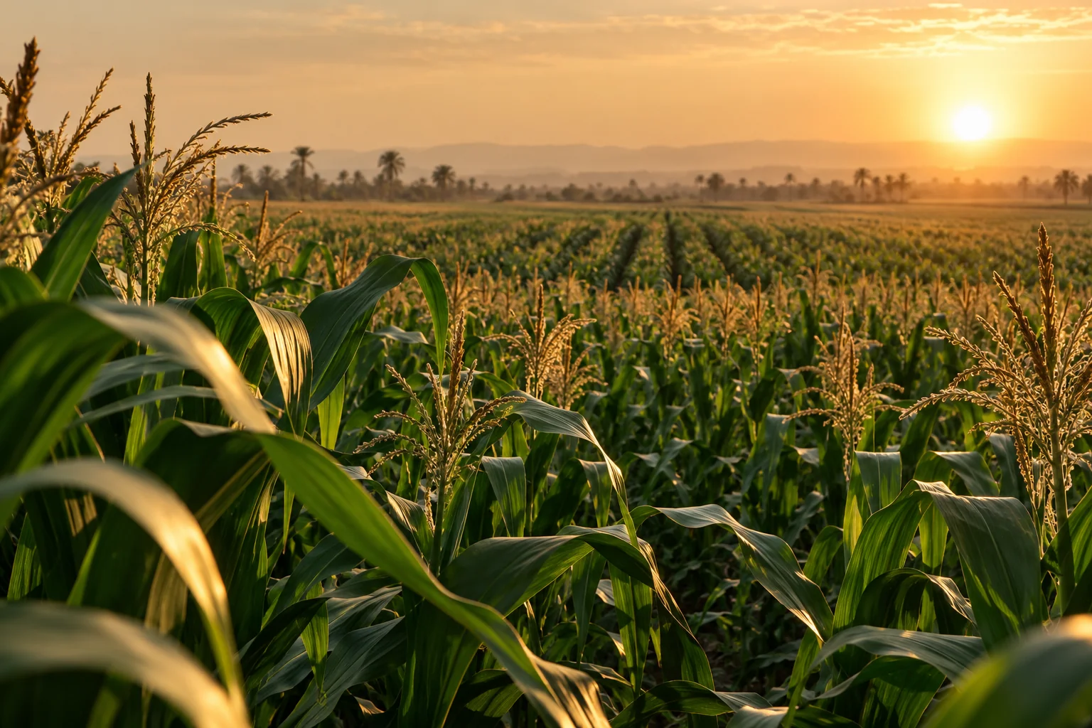 Egyptian corn harvest and milling operations